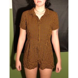 Houndstooth Button-up Romper